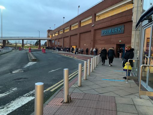 A snaking queue of keen shoppers was ready and waiting outside the Middlesbrough branch of Primark early this morning