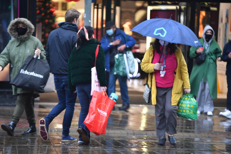 Early morning shoppers in Manchester today