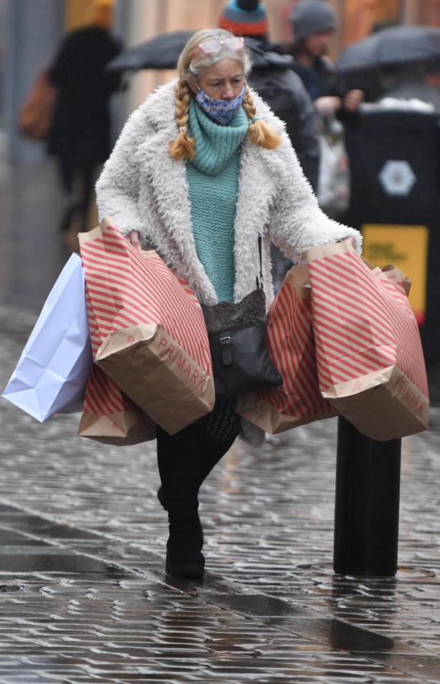 Shoppers hauled armfuls of bags 