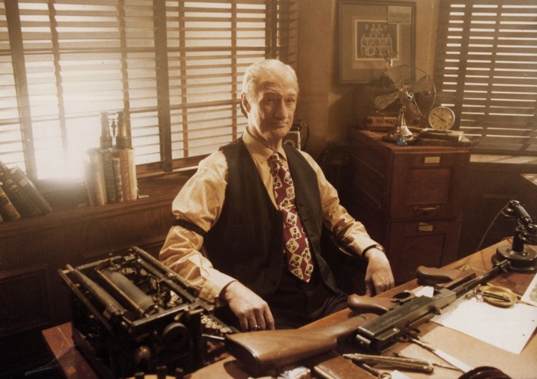 Actor Ralph Foody at his desk between takes playing Johnny in 'Angels with Dirty Souls'