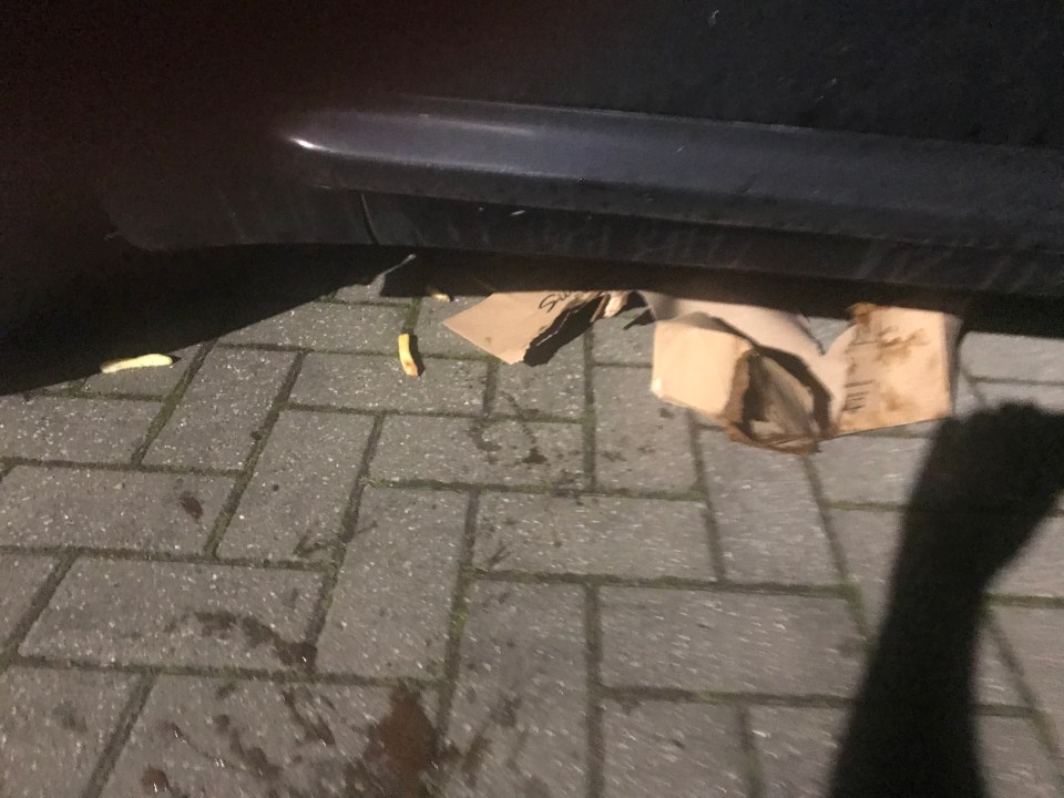 The takeaway bag was found by the customer under a parked Audi