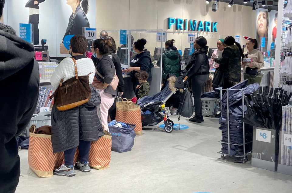 Queues were caused by social distancing measures inside Primark stores