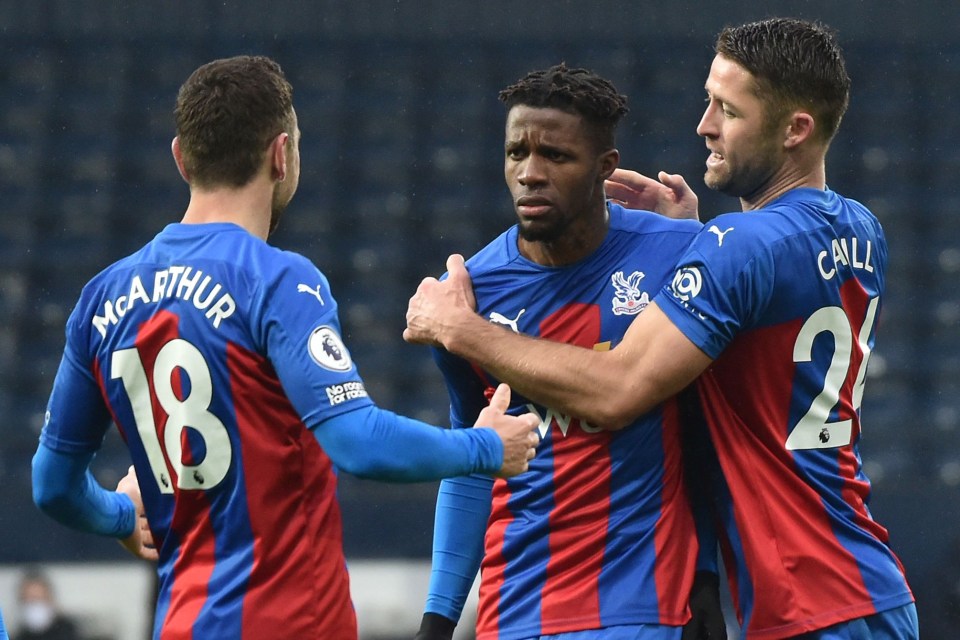 Wilfried Zaha’s brace helped down the Baggies