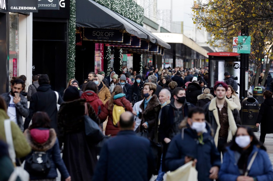 Thousands braved the weather to hit the shops in Oxford Street yesterday