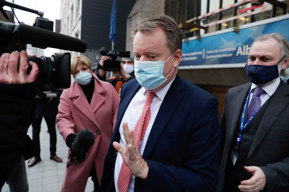 Lord Frost leaves a meeting with EU Chief Negotiator Michel Barnier