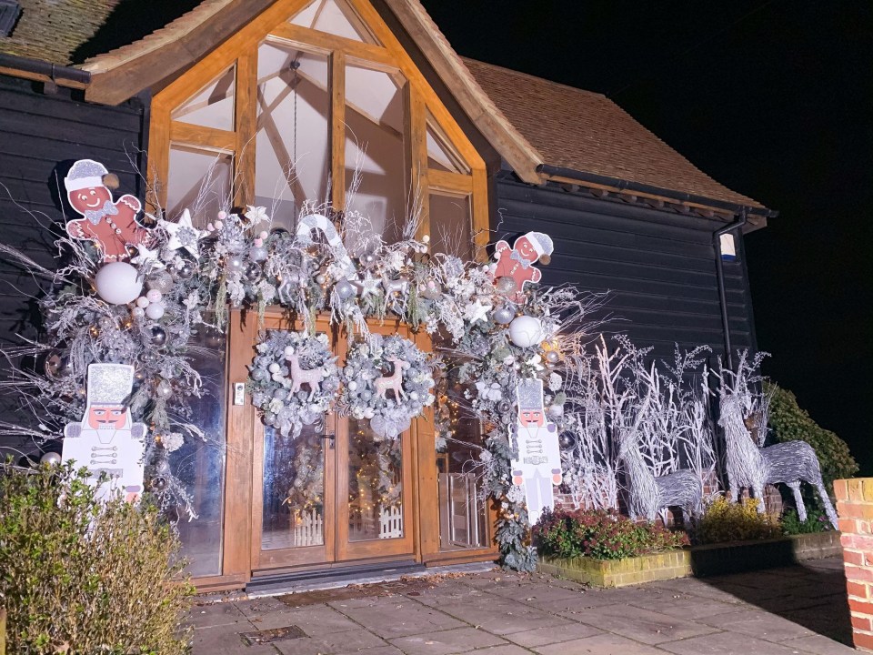 Beauty businesswoman Jessica Pover went to extra lengths this year to make her family's Christmas door magical