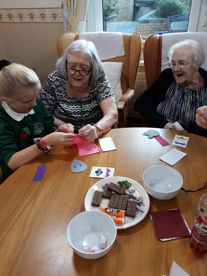 Mary and Libby enjoy doing crafts together as well as playing board games