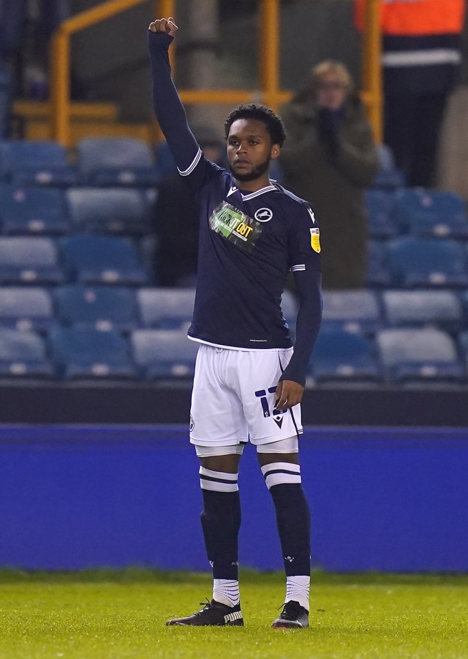 Millwall star Mahlon Romeo spoke of his hurt at what happened at the weekend – he stood with a raised fist before tonight’s game