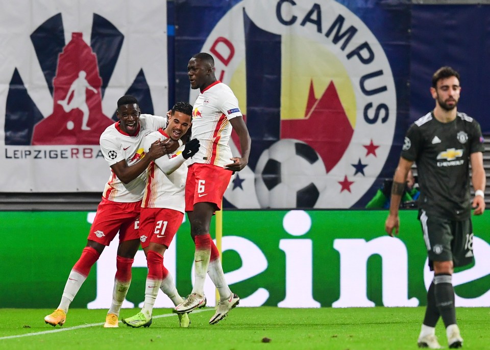 The German side celebrate what looked to be a comfortable evening at 3-0 up