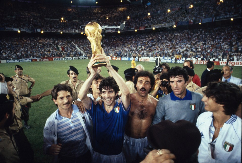 Rossi was Italy’s hero at the 1982 World Cup, finishing as top scorer as they lifted the famous trophy