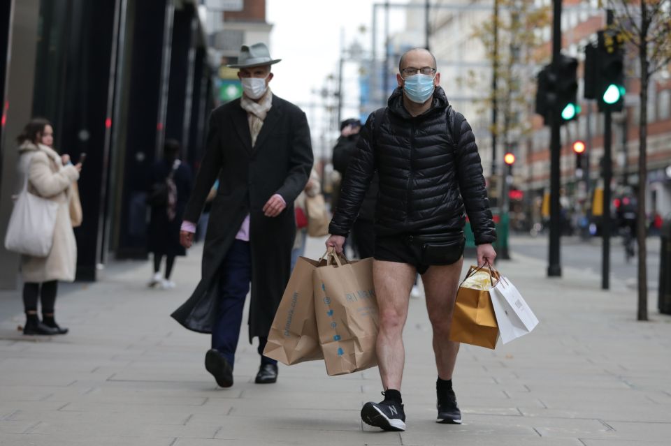 Shoppers braved the December chill on London's Oxford Street today