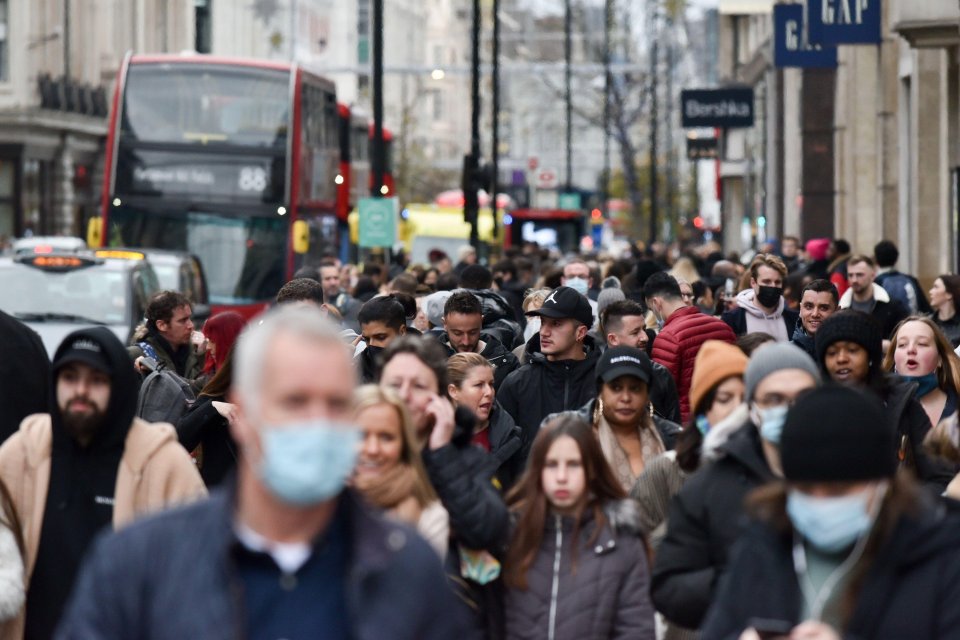 Oxford Street in London was thronged with Christmas shoppers today