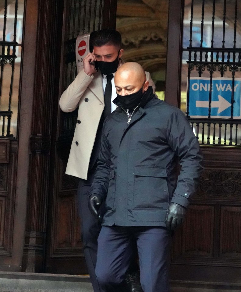 Grealish is seen leaving Birmingham Magistrates' Court