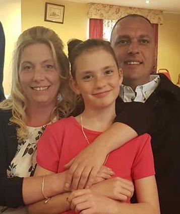 Joanne Swan, with her daughter Summer and husband Stewart – Joanne had to keep away from her family while working at Fountain Court in Gateshead