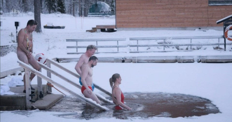 The trio travelled to Lapland to deliver a letter to Santa on behalf of Gino's daugther, Mia, eight