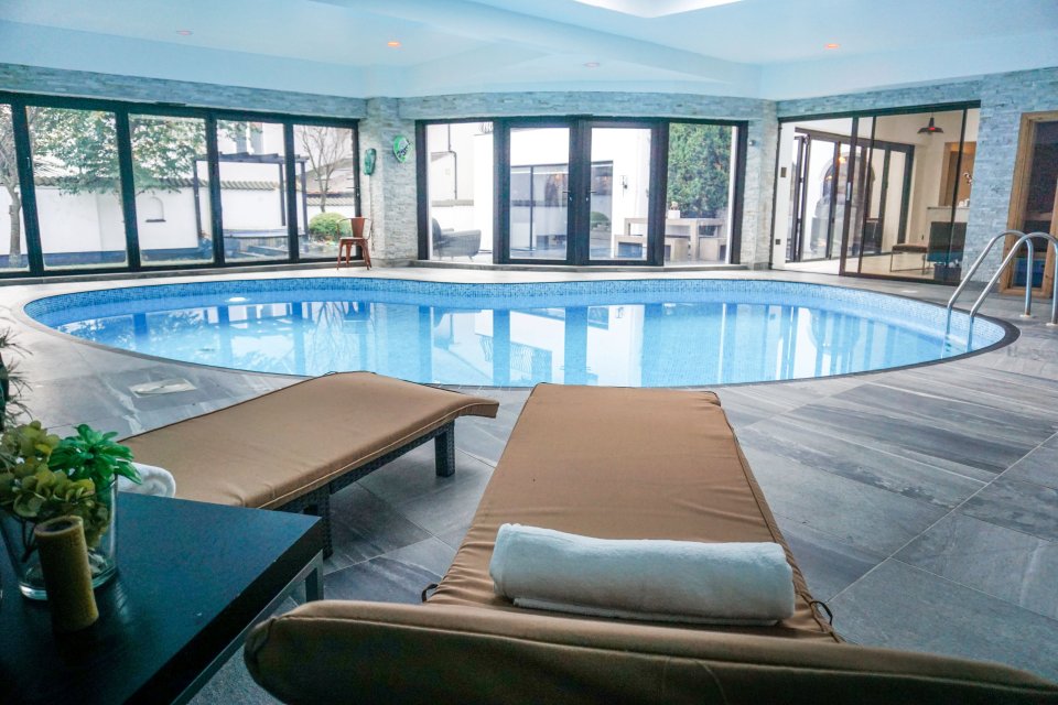 The property has its own indoor heated swimming pool