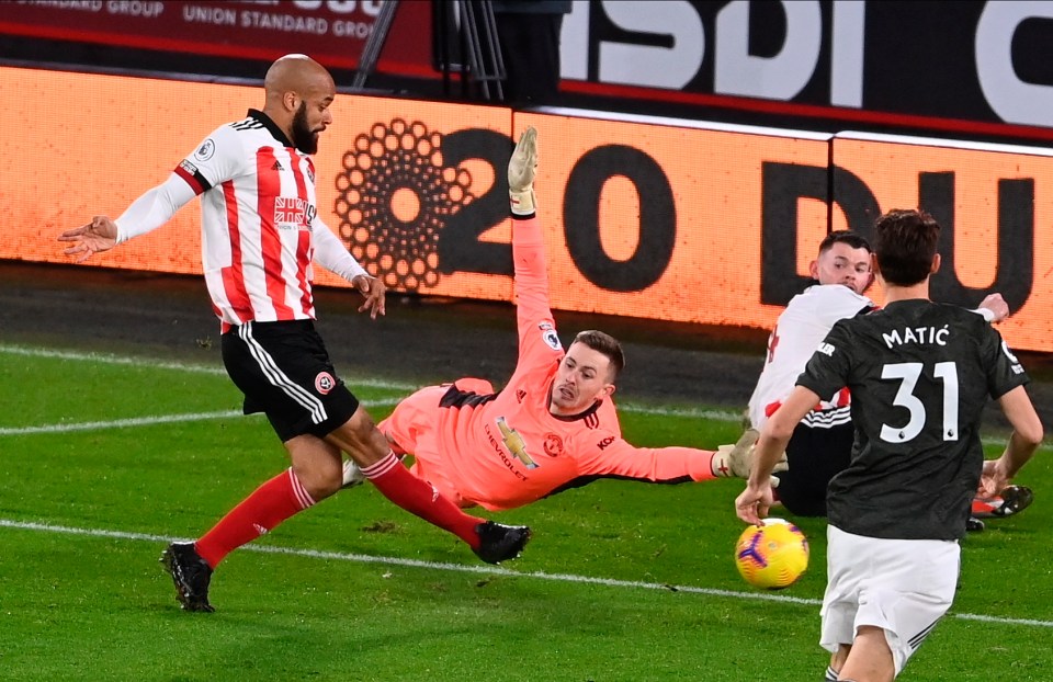 David McGoldrick was able to rifle the ball into an empty net