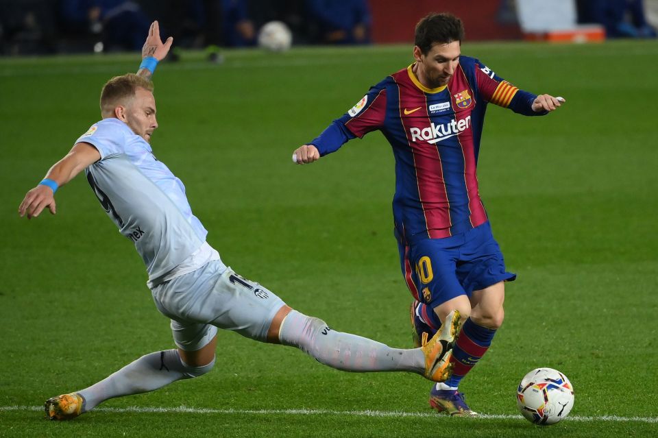 The Barca skipper scored in the fourth minute of added time in the first half at the Nou Camp 