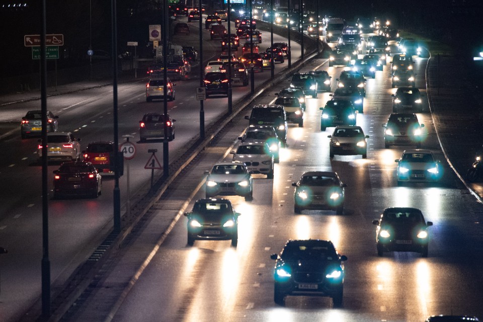 Traffic is seen on London's A40 as new coronavirus restrictions came into force on Sunday