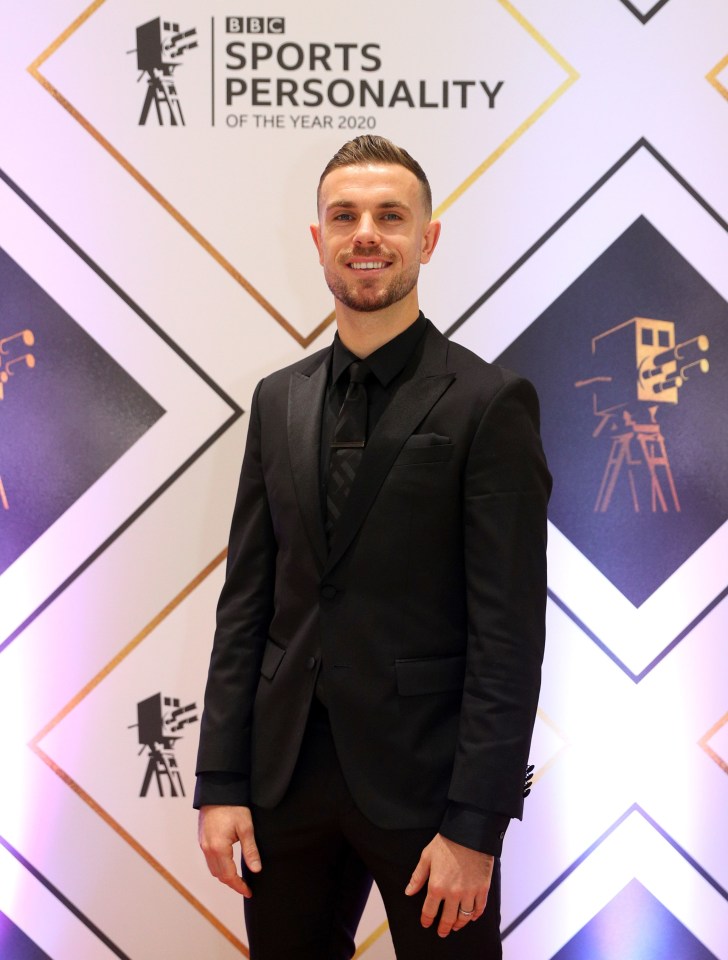 Jordan Henderson wore all-black for the awards night