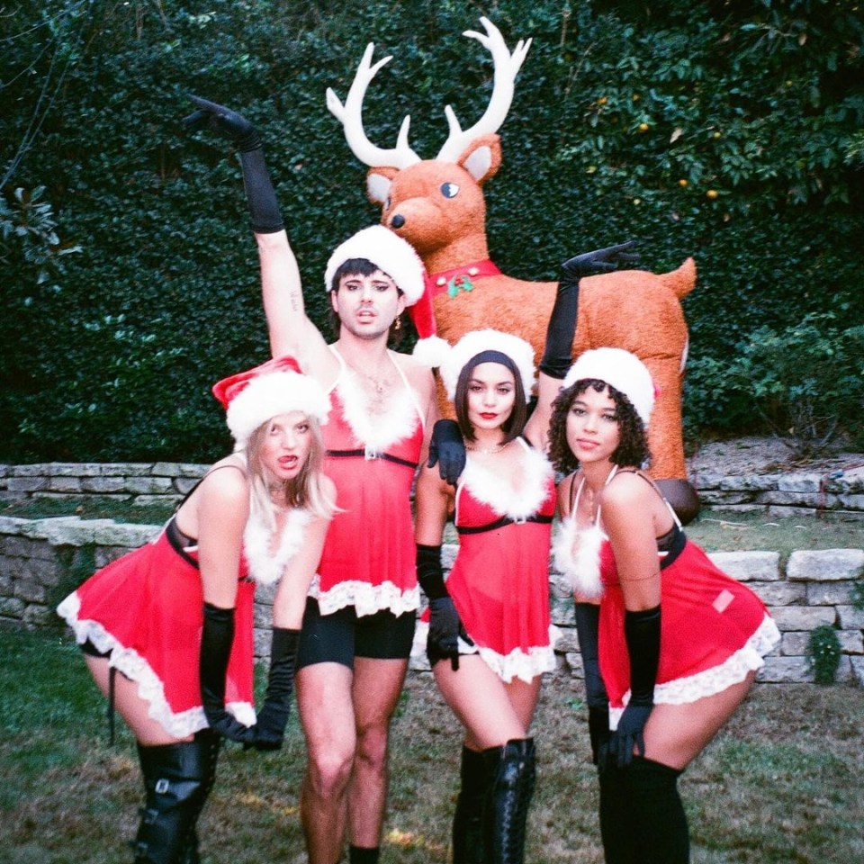 Vanessa Hudgens posed with mates all dressed as Sexy Santa