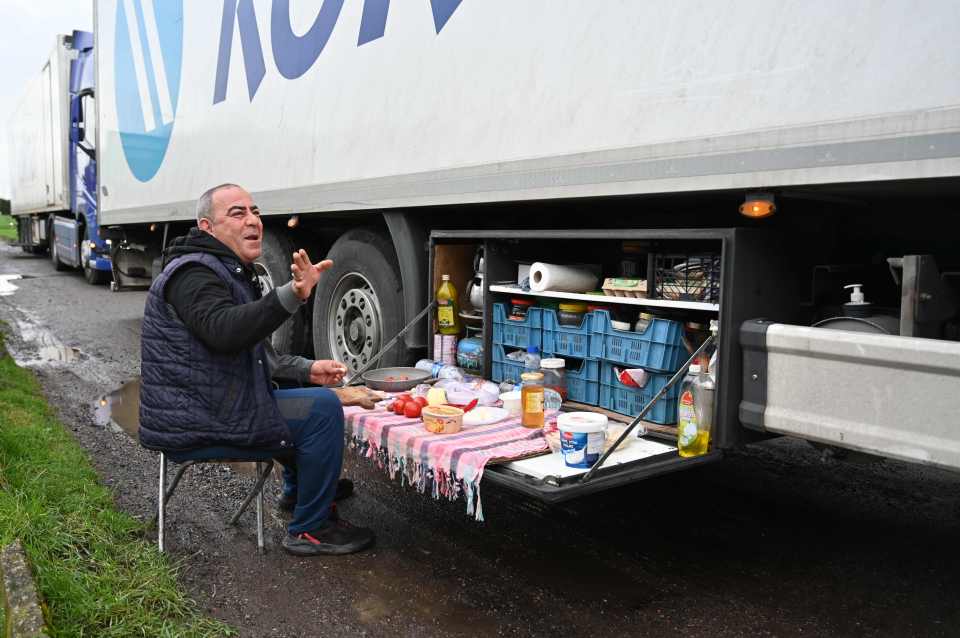 A frustrated driver had breakfast at a truck stop in Kent