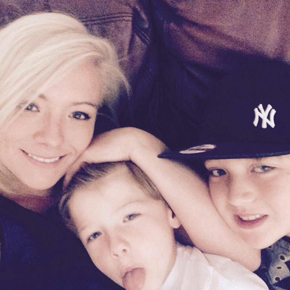 Shaunagh Roberts, 34, with her two young boys Jack and Michael