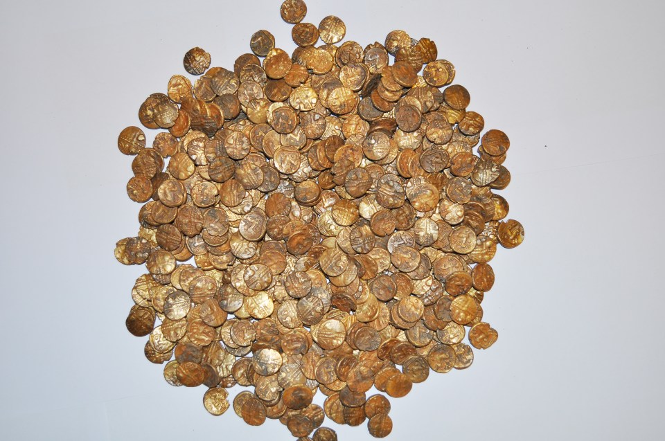 The whole hoard of gold coins is worth £800,000