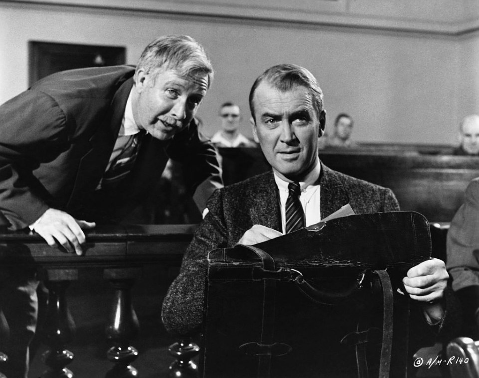 James Stewart with Arthur O’Connell in Anatomy Of A Murder