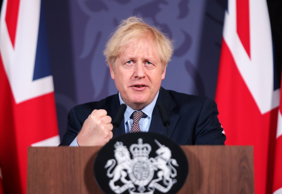 Boris Johnson holds a Brexit press conference after signing the deal