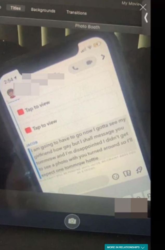 Her ex-boyfriend encouraged the other girl to send him pictures