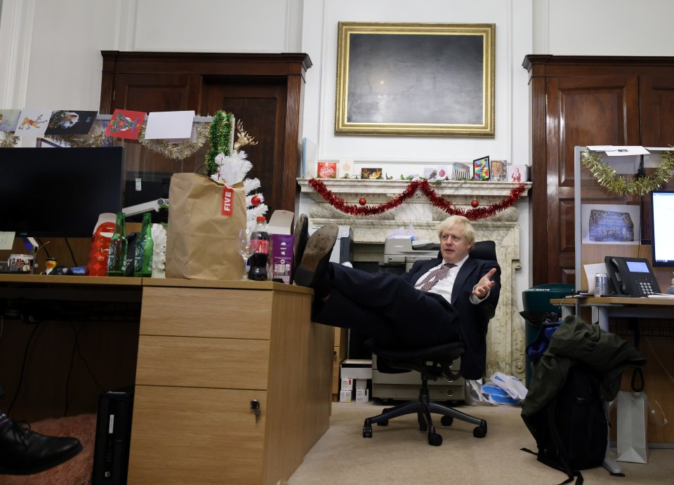 Boris Johnson in his Brexit bunker surrounded by fast-food, chokies, beer and coke bottles