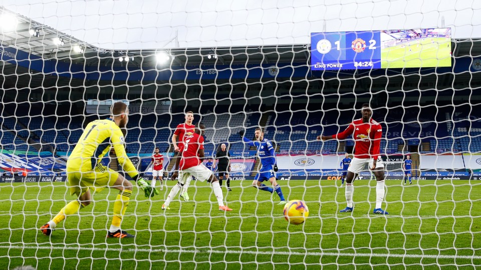 Axel Tuanzebe was awarded an own goal after deflecting the ball in from Jamie Vardy's strike