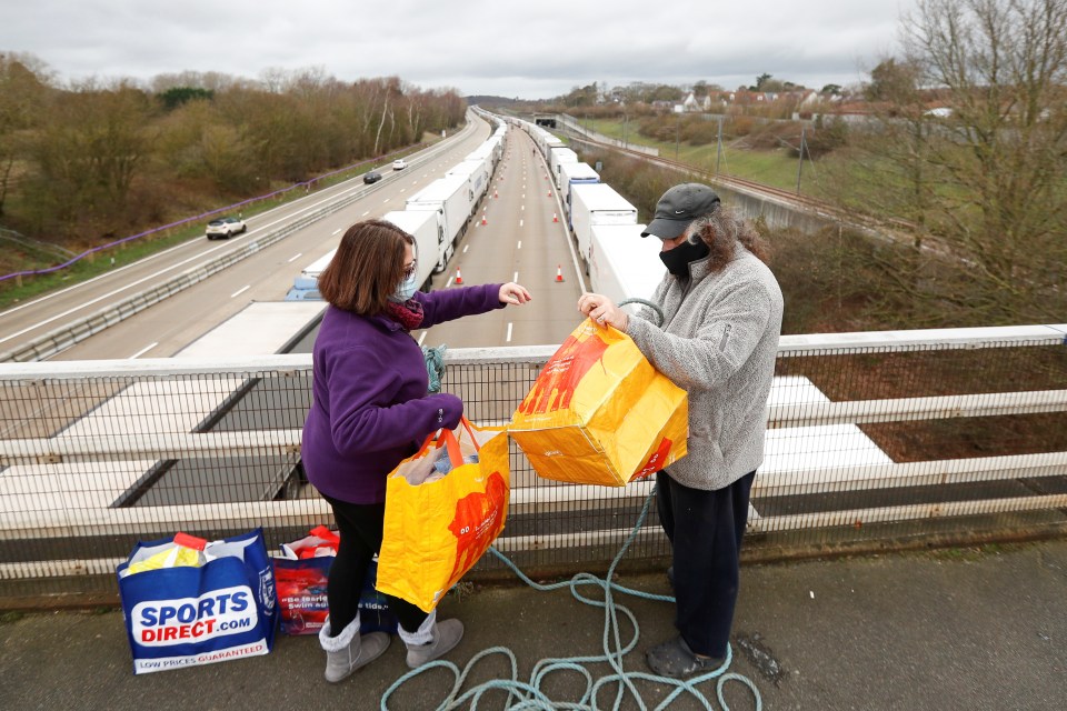 People from the area have passed on supplies to truckers trapped at Christmas