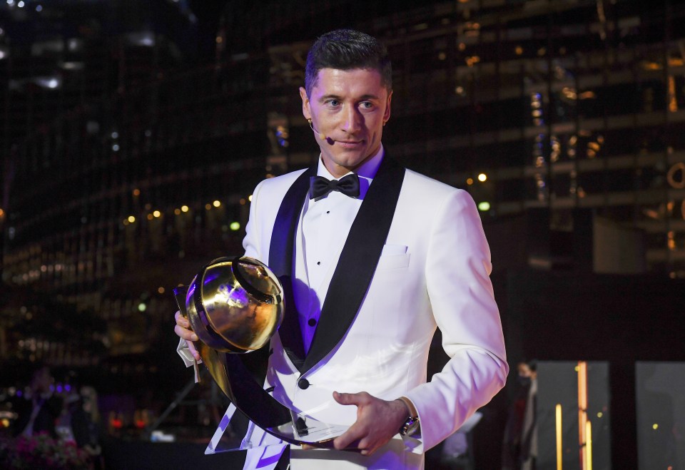 Bayern Munich striker Robert Lewandowski was named player of the year