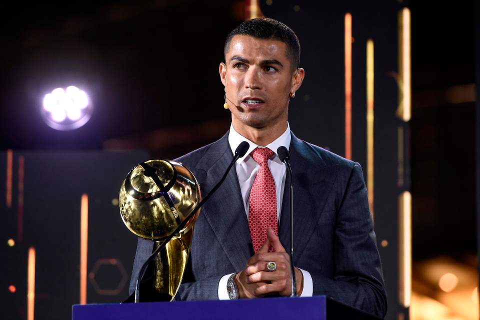 Cristiano Ronaldo was named player of the century at the Globe Soccer Awards