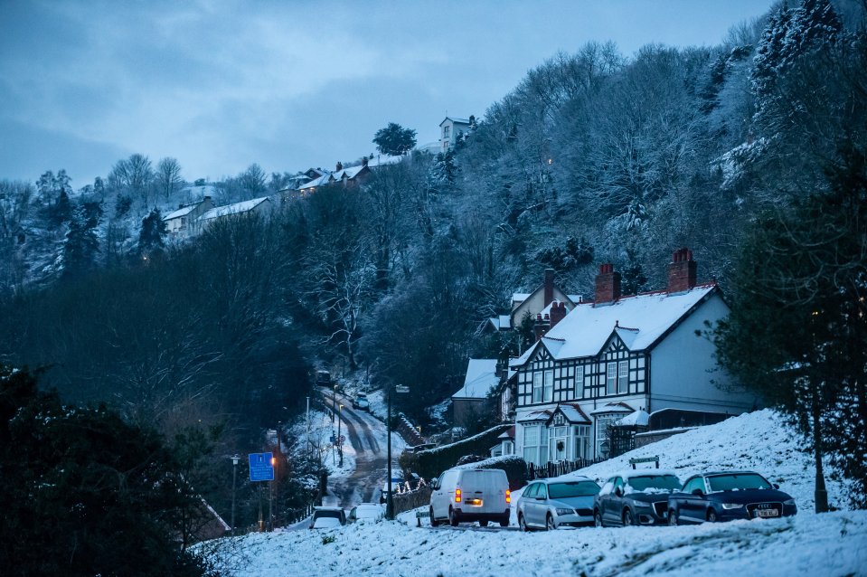 Malvern Hills in Worcestershire have been transformed into a wintry wonderland 