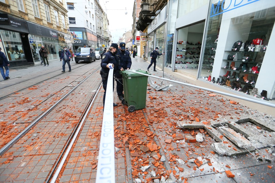 The earthquake was felt in Zagreb, some 30 miles north of the epicentre 