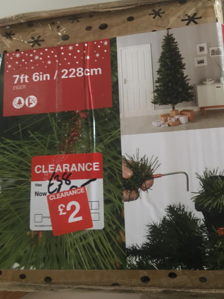 Another picked up a 7ft Christmas tree in B&Q for just a couple of quid