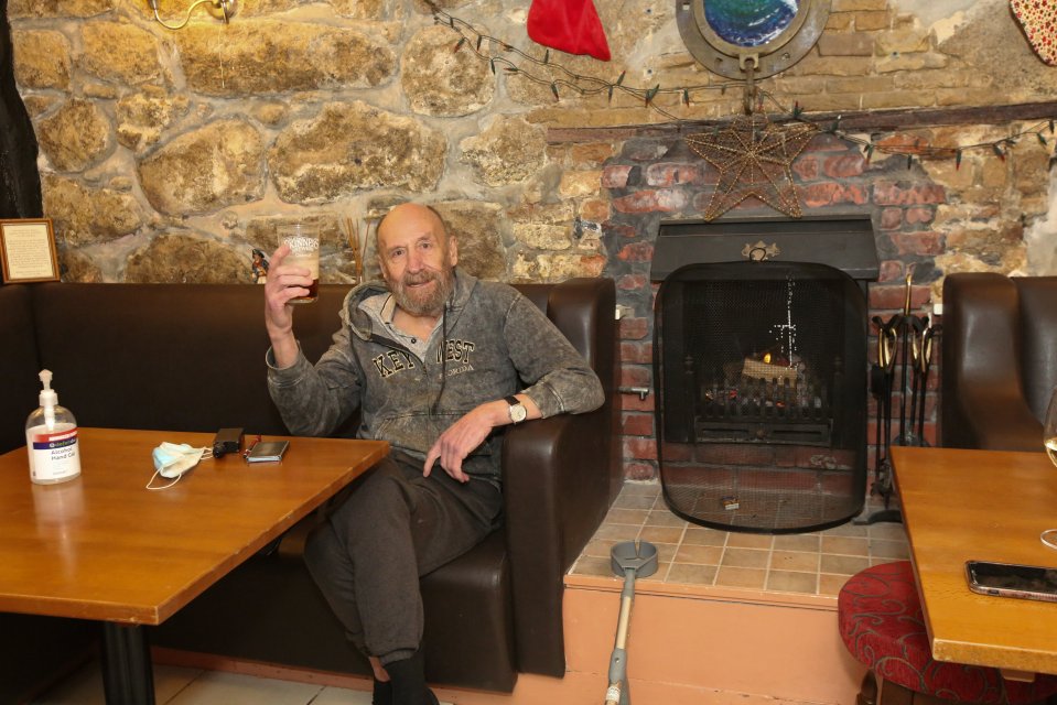 Boozers enjoyed a pint at The Mermaid pub, one of the only boozers in England that was still open