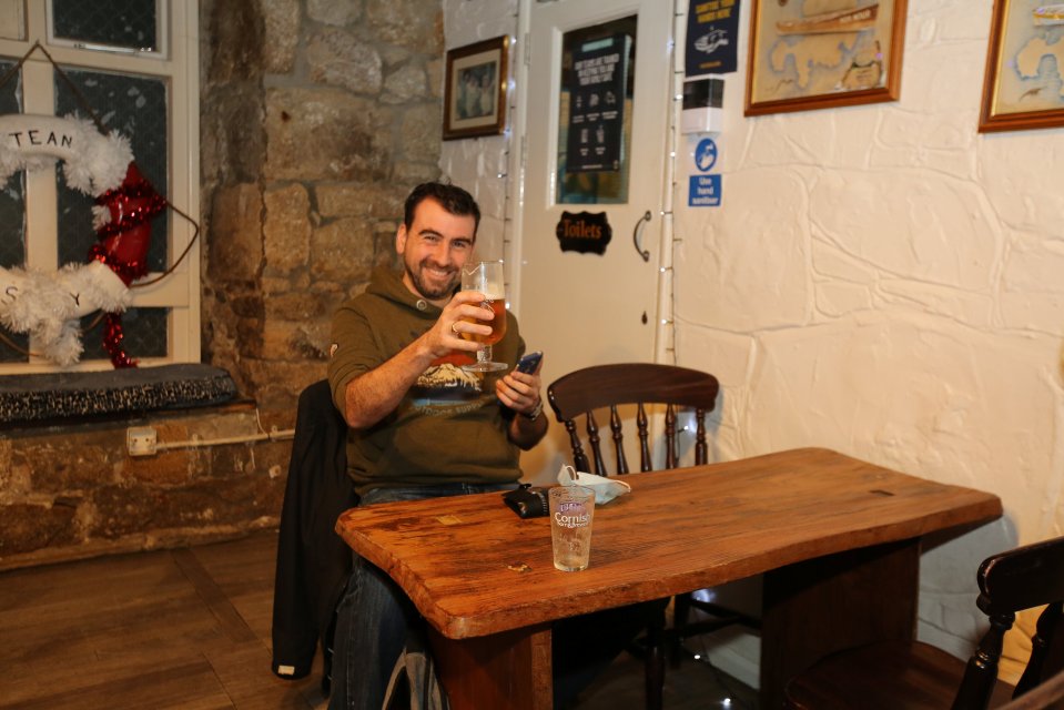 Revellers raised a glass in the Mermaid pub in the Isles of Scilly as the region remained in tier one