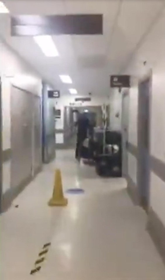 She filmed this video inside Gloucester Royal Hospital on Monday