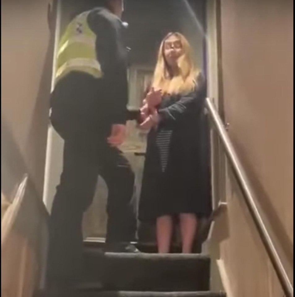 Hicks's husband shared a video of her arrest