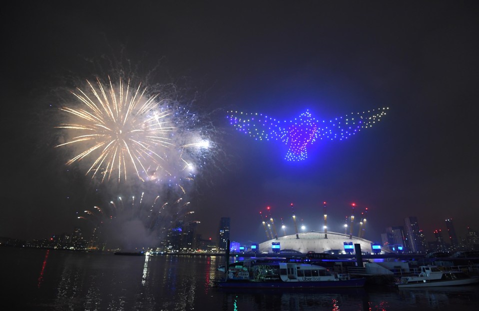 Fireworks were let off in London to mark the New Year