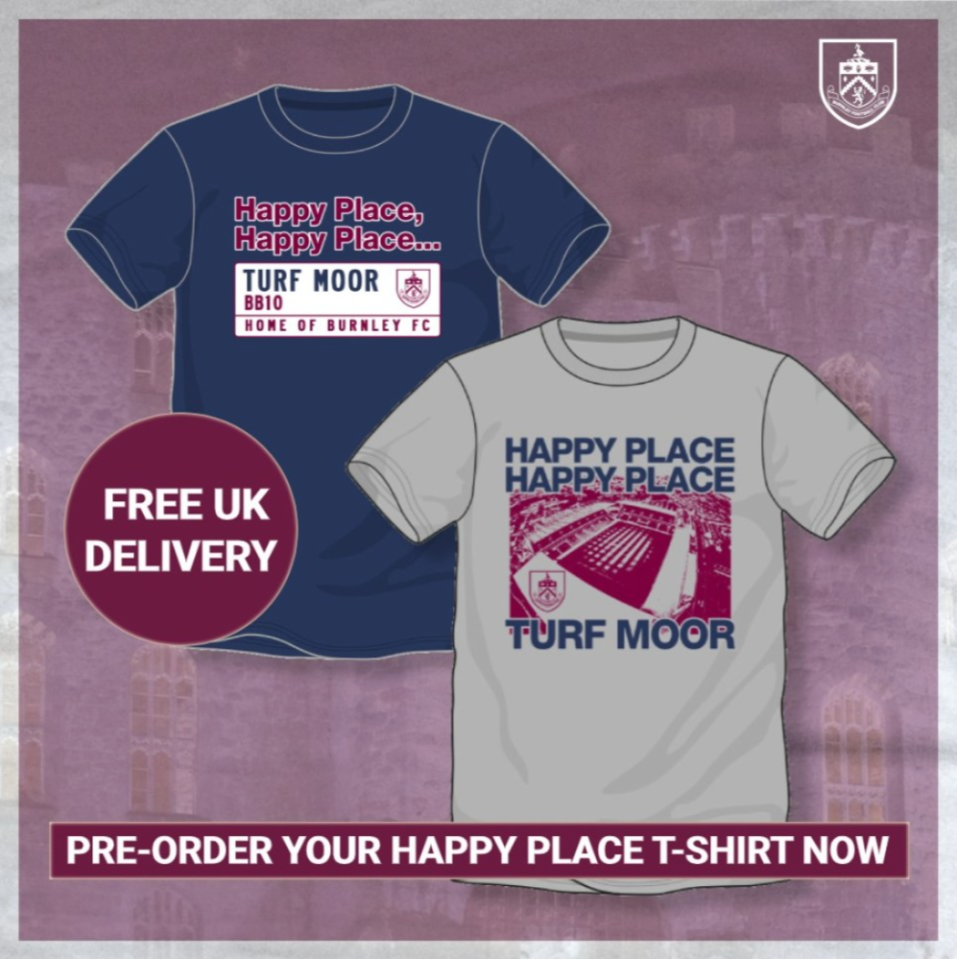 Jordan raised £20,000 for charity thanks to the ‘happy place, Turf Moor’ t-shirts