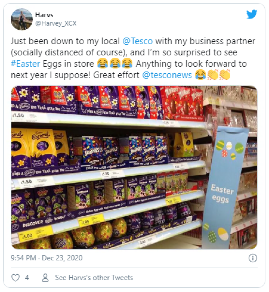 Shoppers spotted Easter eggs in Tesco