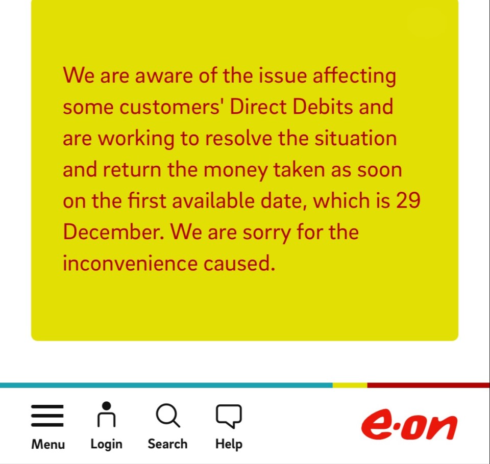 Eon blamed the payment error on an "IT issue"