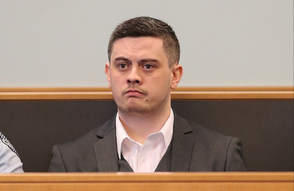 Brutal Jesse Kempson pictured in the dock in New Zealand in February 