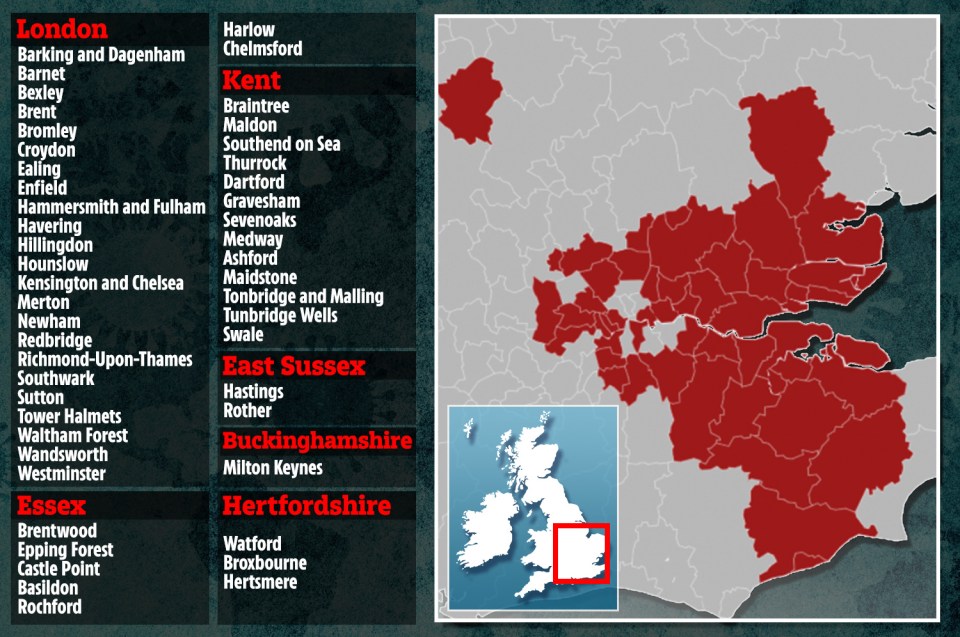 Thousands of schools in these areas will be closed