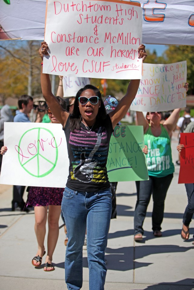 Gay rights members rally in support of Constance McMillen Students Protest for Constance McMillen in 2010